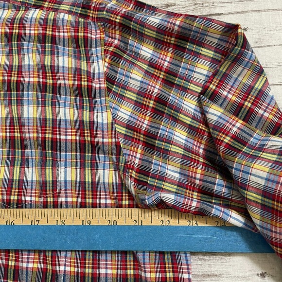 McKenzie Tribe Mens Plaid Button Down Long Sleeve Shirt Size  Large/ L Red Blue - Picture 3 of 7